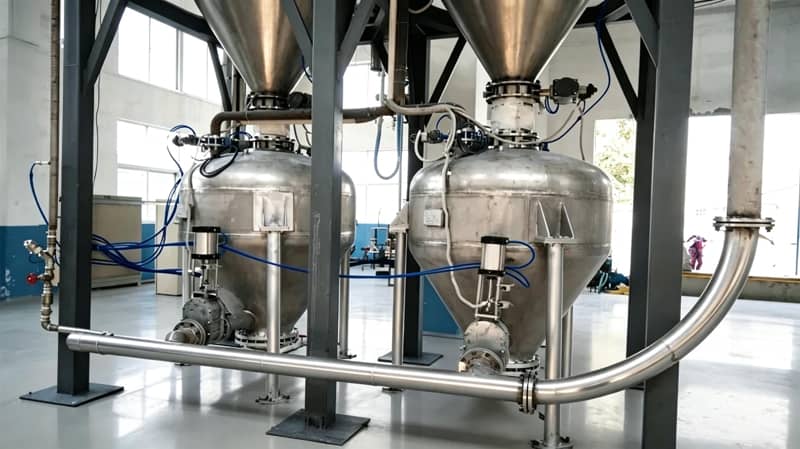 Lithium battery cathode material vacuum conveying system
