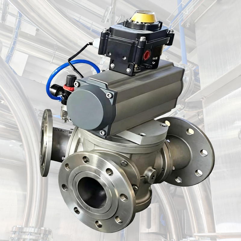 Stainless steel pneumatic conveying diverter valve for food systems