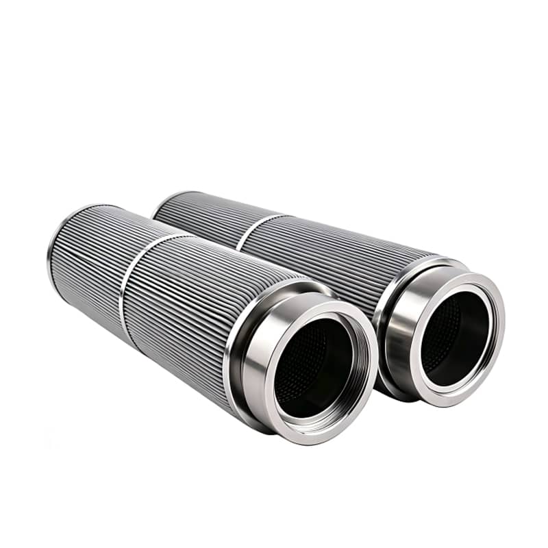 Stainless steel folded mesh filter element
